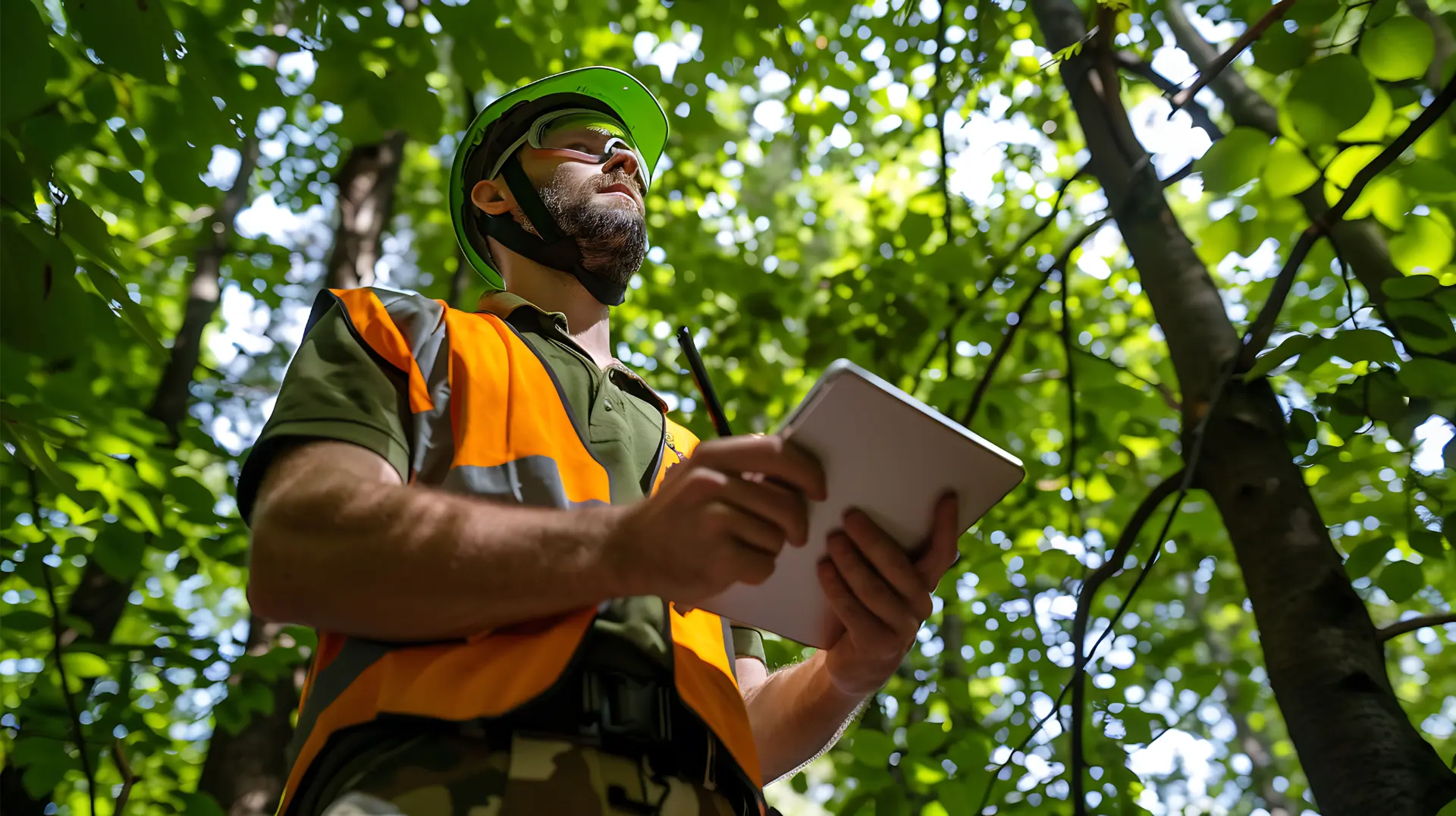 Profissional atuando com tecnologia em inglês para carreiras sustentáveis